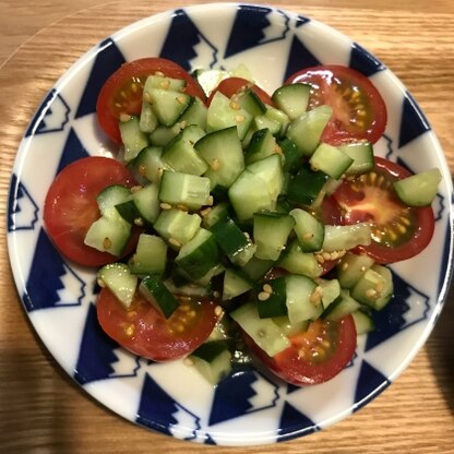 ミニトマトですがきゅうりのドレッシング美味しかったです^ ^